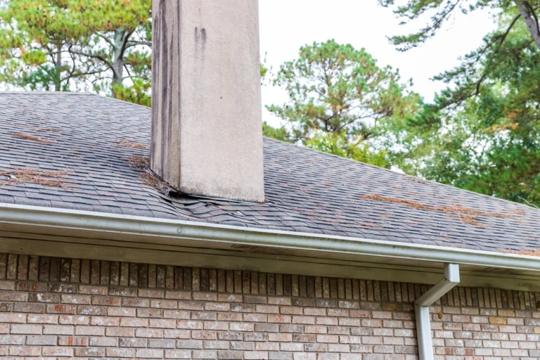 Sagging roof on brick house