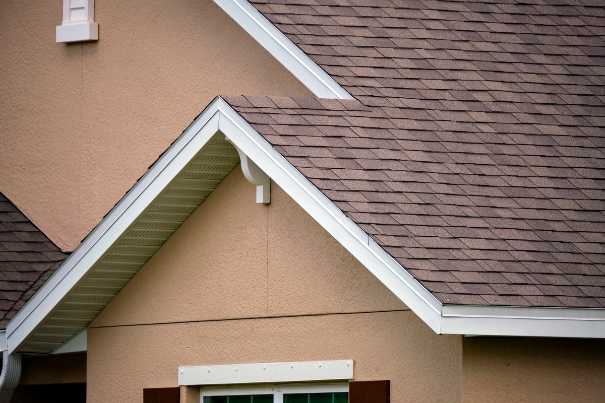 close up photo of roof top with asphalt shingle