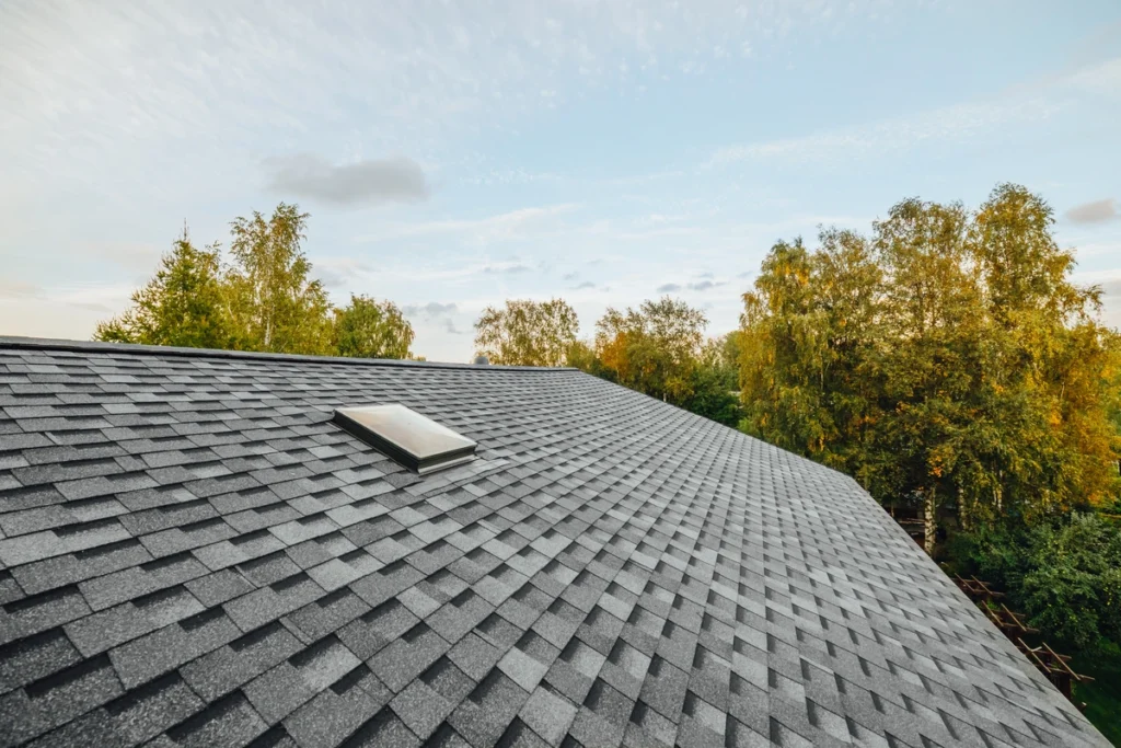 Close up view of best asphalt shingles for roof - architectural shingles