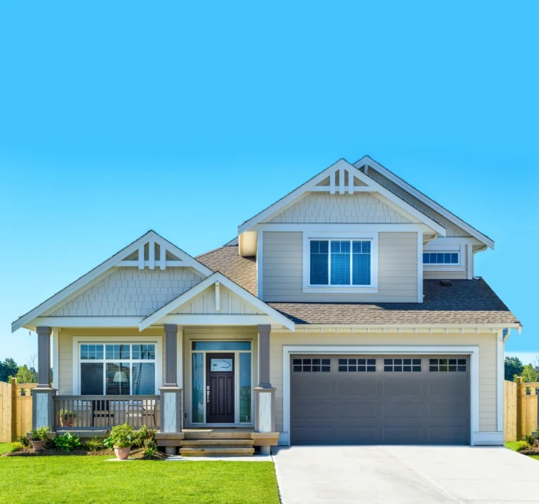 Front view of sleek curb appeal after new roof is added to home