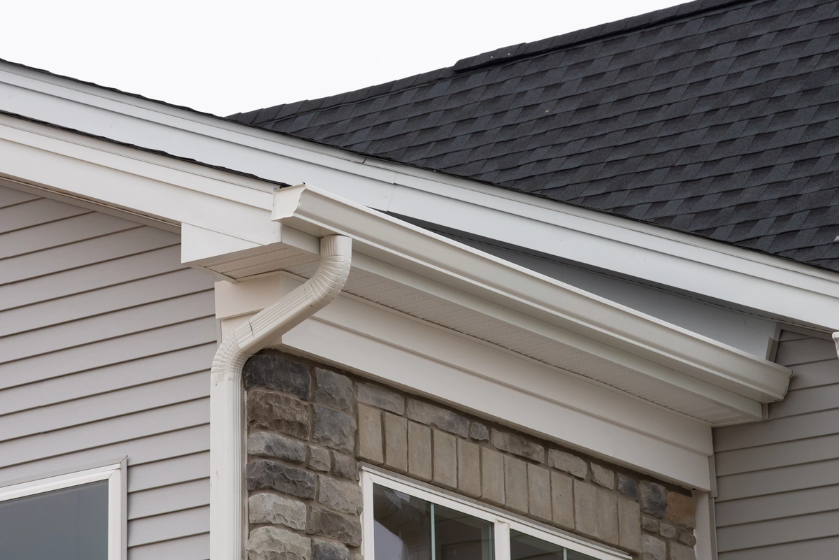 house roof with gutter system