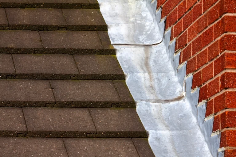 A close up of chimney flashing