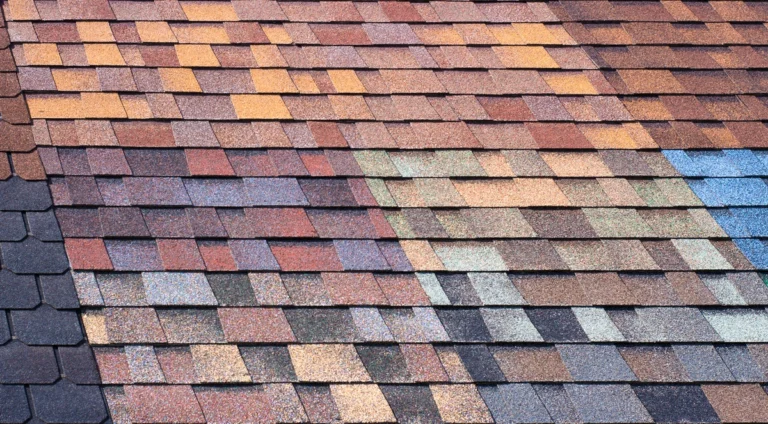 multicolored asphalt shingles