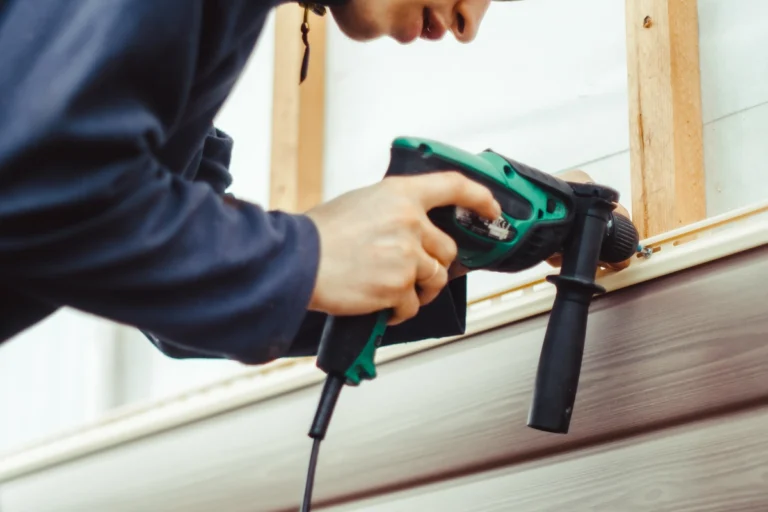 close up of siding installation