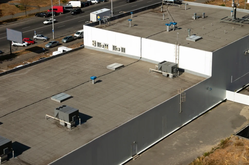 overhead view of a commercial roof