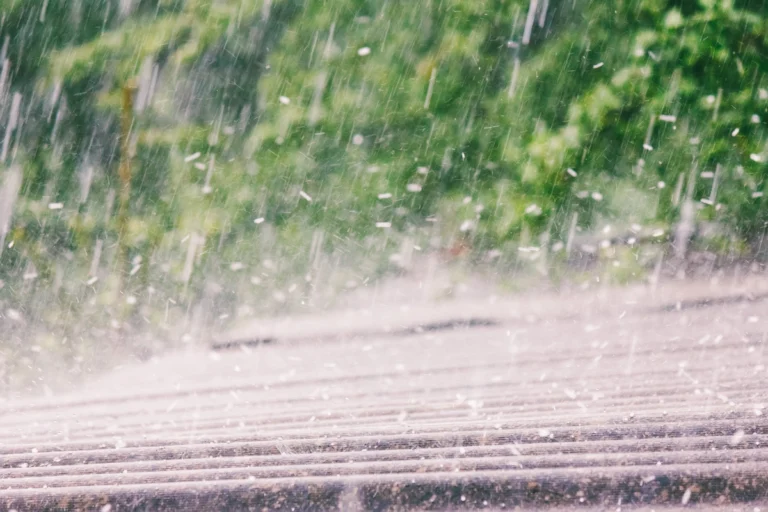 hail falling on a roof